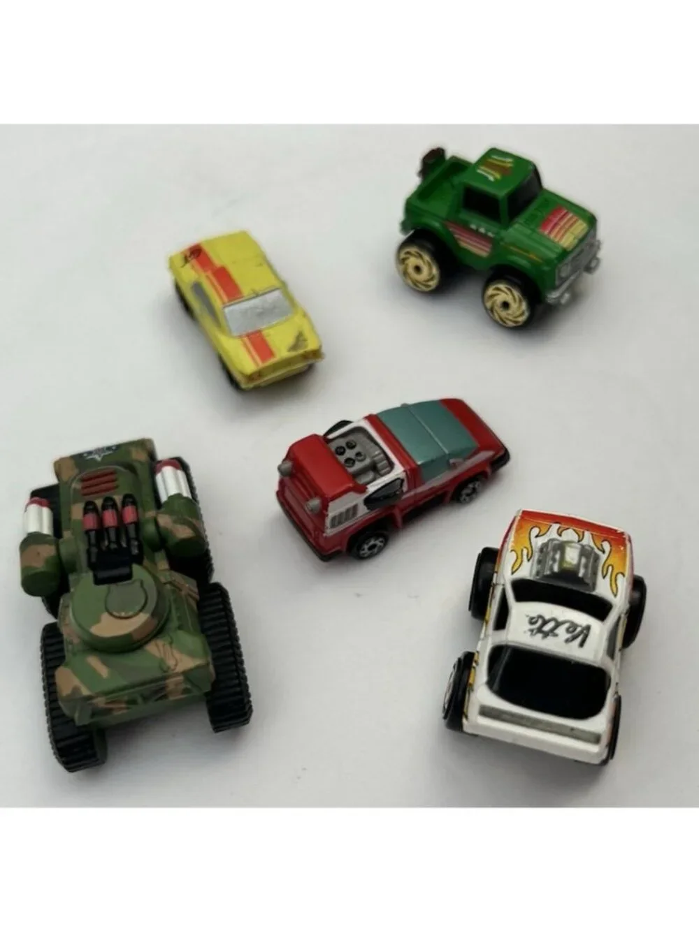 Vintage Lot of 5 Micro Machines Road Champs Tank Monster Wheels Cars Mixed Lot